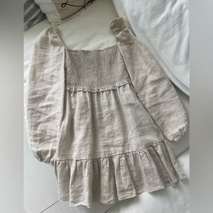 Aritzia Wilfred Smocked Short Dress
